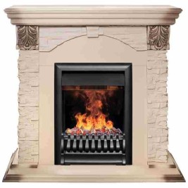 Электрокамин RealFlame Dublin Lux WT белый дуб с серой патиной с очагом 3D Oregan