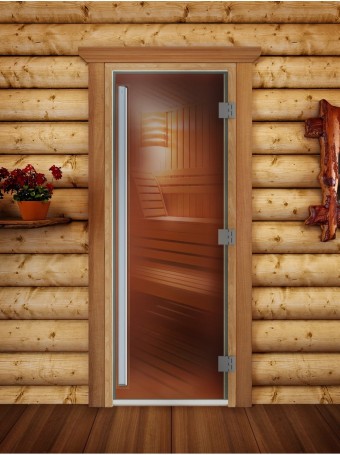 Дверь для бани и сауны DoorWood Престиж Бронза Матовая 190х80 (по коробке)