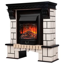 Электрокамин RealFlame Stone AO с очагом Majestic Lux Black