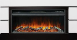 Каминокомплект Modern 42 CRM (Разборный) - Белый с черным с очагом Vision 42 LOG LED