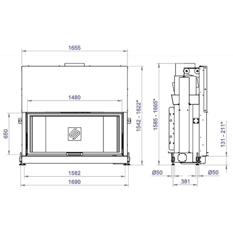 Каминная топка HF 1500W (Stav)