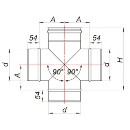 Четверик 90° D200, AISI 321 (Вулкан)