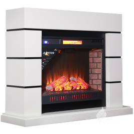 Портал для электрокамина INTER-FLAME Норд под Jupiter LED GLS Antares 31 LEDFX Quartz черный