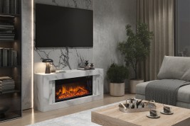 Каминокомплект Line CRM - Санд сноу с очагом Design L1000RF 3D PS/LOG