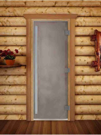 Дверь для бани и сауны DoorWood Престиж Сатин 190х80 (по коробке)