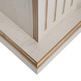 Портал каминный из МДФ RealFlame Siena 50 белый дуб с золотой патиной, под очаг Saphir 50