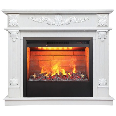 Электрокамин RealFlame Philadelphia 25,5/26 WT белое золото с очагом 3D Helios 26