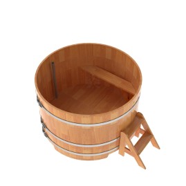 Купель круглая, сращенные ламели из лиственницы, диаметр 1.50