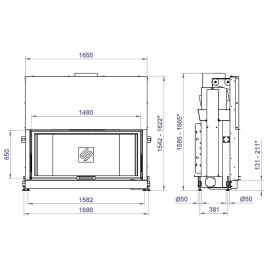 Каминная топка HF 1500G (Stav)