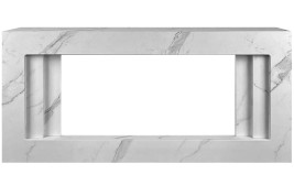 Каминокомплект Line 42 SFT White Marble (Разборный) - Белый мрамор с очагом Vision 42 LOG LED