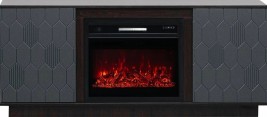 ELEKAM MODERN TV (грани 02 / ножки ЛДСП) телевизионная под очаг Pulsar 23B, корпус: венге, фасад: граффит грей