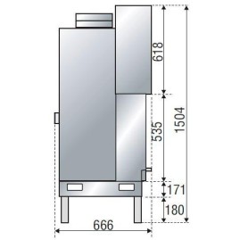 Каминная топка H 1200 SIMPLE FACE WS BLACK (Axis)