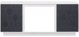 ELEKAM MODERN TV (грани 02 / ножки ЛДСП) телевизионная под очаг Pulsar 23B, корпус: белый, фасад: граффит грей
