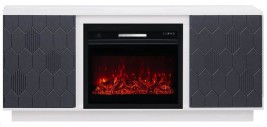 ELEKAM MODERN TV (грани 02 / ножки ЛДСП) телевизионная под очаг Pulsar 23B, корпус: белый, фасад: граффит грей