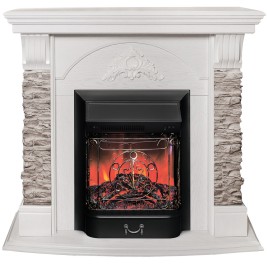 Электрокамин RealFlame Athena GR WT белый с очагом Majestic Lux Black