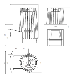 Печь Grill’D Cometa Vega 180 window grey