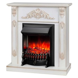 Электрокамин RealFlame Anita WT дуб белый с золотой патиной с очагом Fobos Lux Black