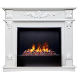 Электрокамин RealFlame Philadelphia 25,5/26 WT белое золото с очагом 3D Cassette 630