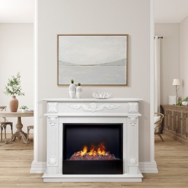 Электрокамин RealFlame Philadelphia 25,5/26 WT белое золото с очагом 3D Cassette 630