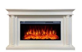 Портал для электрокамина INTER-FLAME Элеганс под FreeSpace 40 QZ бежевый с золотом