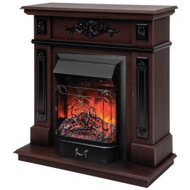 Электрокамин RealFlame Lilian DN орех с очагом Majestic Lux Black RC