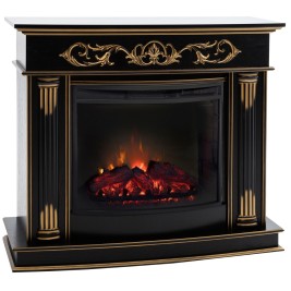 Электрокамин RealFlame Milano DN орех с золотом с очагом Evrika 25,5 LED