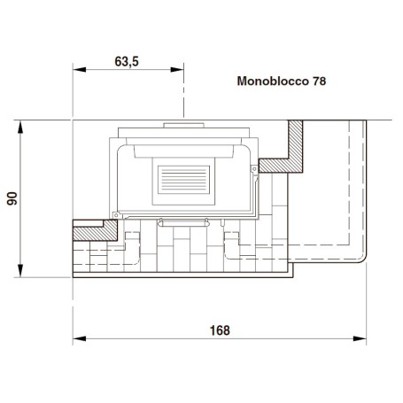 Облицовка COURMAYEUR CORNER, под топку MONOBLOCCO 78 FRONT (Palazzetti)