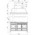 Печь-плита CASCINA 162LGE Tuscania Black с панелью, вытяжкой и рустикальным патрубком (J. Corradi)