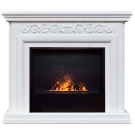 Электрокамин RealFlame Leticia 26 WT белый с очагом 3D Cassette 630 Black Panel
