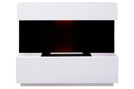 Каминокомплект Kyoto - Белый с очагом Cassette 600 LNH-INT (с дровами)