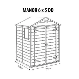 Пластиковый сарай Keter Manor 6*5 DD с окнами серый