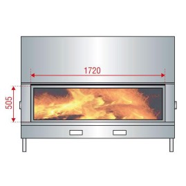 Каминная топка H 1600 XXL WS BLACK BG3 (Axis)
