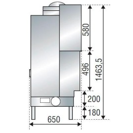 Каминная топка H 1600 XXL WS BLACK BG3 (Axis)