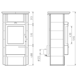 Печь 17 NH GT ECOplus, creme 711, черная рамка (Hark)