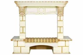 Royal Flame Портал Pierre Luxe - Шампань / Слоновая кость с патиной