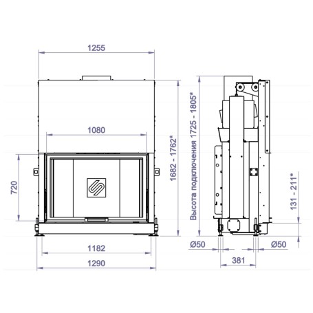 Каминная топка F 1100G (Stav)