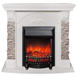 Электрокамин RealFlame Athena GR WT белый с очагом Fobos Lux Black