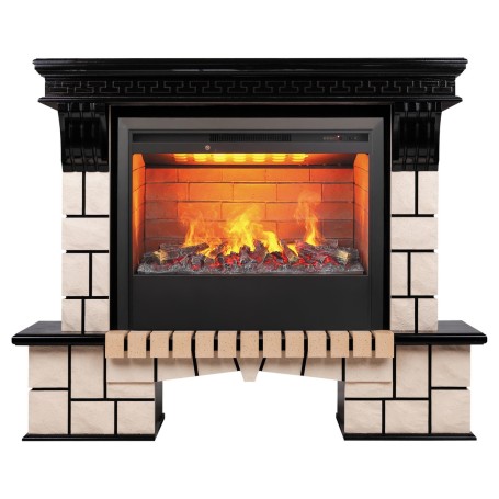 Электрокамин RealFlame Stone 26 AO античный дуб с очагом 3D Helios 26