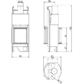 Каминная топка ECOMONOBLOCCO 45 BIFACCIALE (Palazzetti)