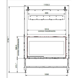 Каминная топка ECOMONOBLOCCO WT 16:9F V12 (Palazzetti)