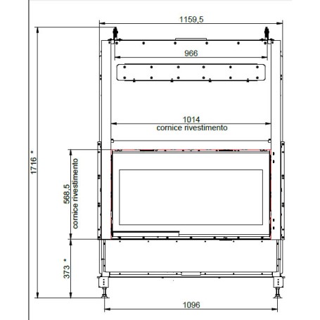 Каминная топка ECOMONOBLOCCO WT 16:9F V12 (Palazzetti)
