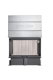 Каминная топка Экокамин ДЕЛЬТА 1000 V три стекла принтинг, вертикальная ламель