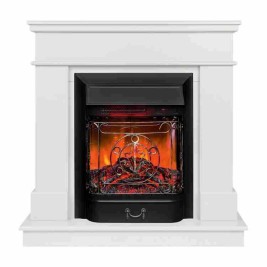 Электрокамин RealFlame Selena STD WT молочный с очагом Majestic Lux Black RC