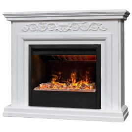 Электрокамин RealFlame Leticia 26 WT белый с очагом 3D Helios 26 SBG