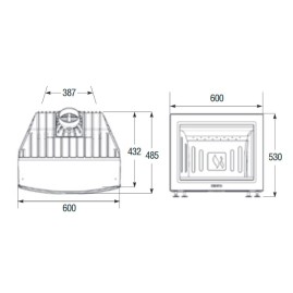 Каминная топка SK2002 + 2 боковых стекла (Keddy)