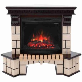 Электрокамин RealFlame Stone Coner AO c Evrika 25,5 LED, звуковая имитация горения