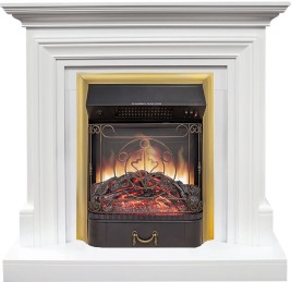 Каминокомплект Bradford - Белый с очагом Majestic FX M Brass