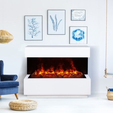 Электрокамин RealFlame Modern CST1000 WT белый с очагом 3D Cassette 1000