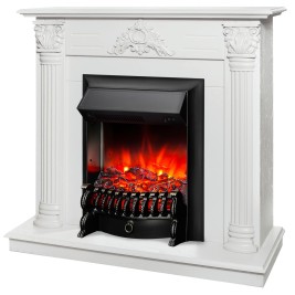 Электрокамин RealFlame Stefania WT белое золото с очагом Fobos Lux Black