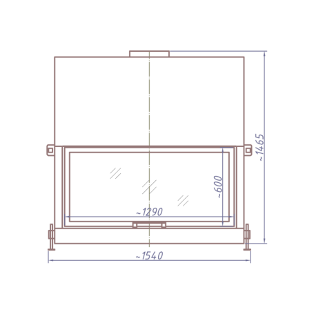 Каминная топка DHF 1300G (Stav)